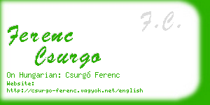 ferenc csurgo business card